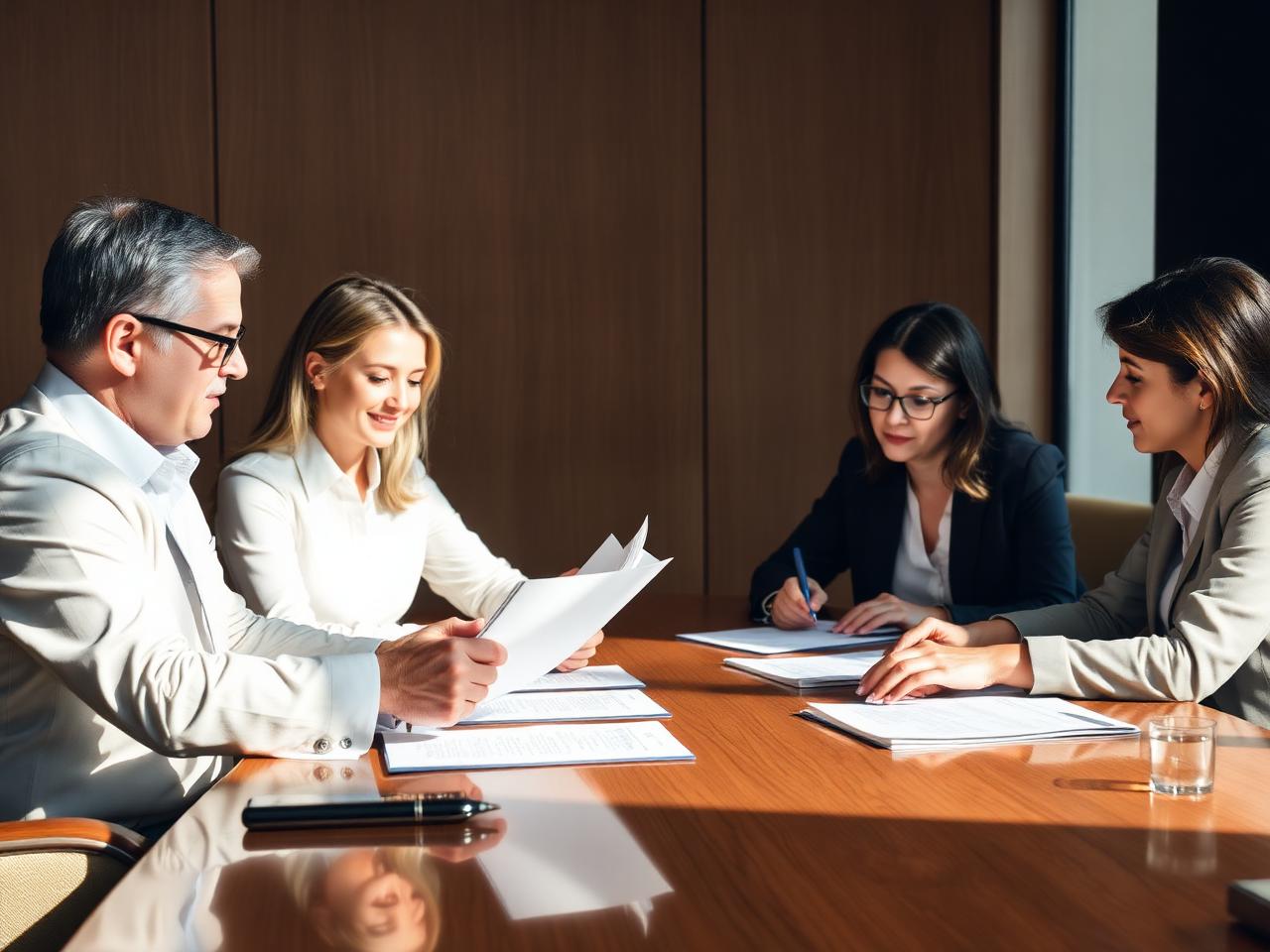 Academic governance review meeting around a boardroom table